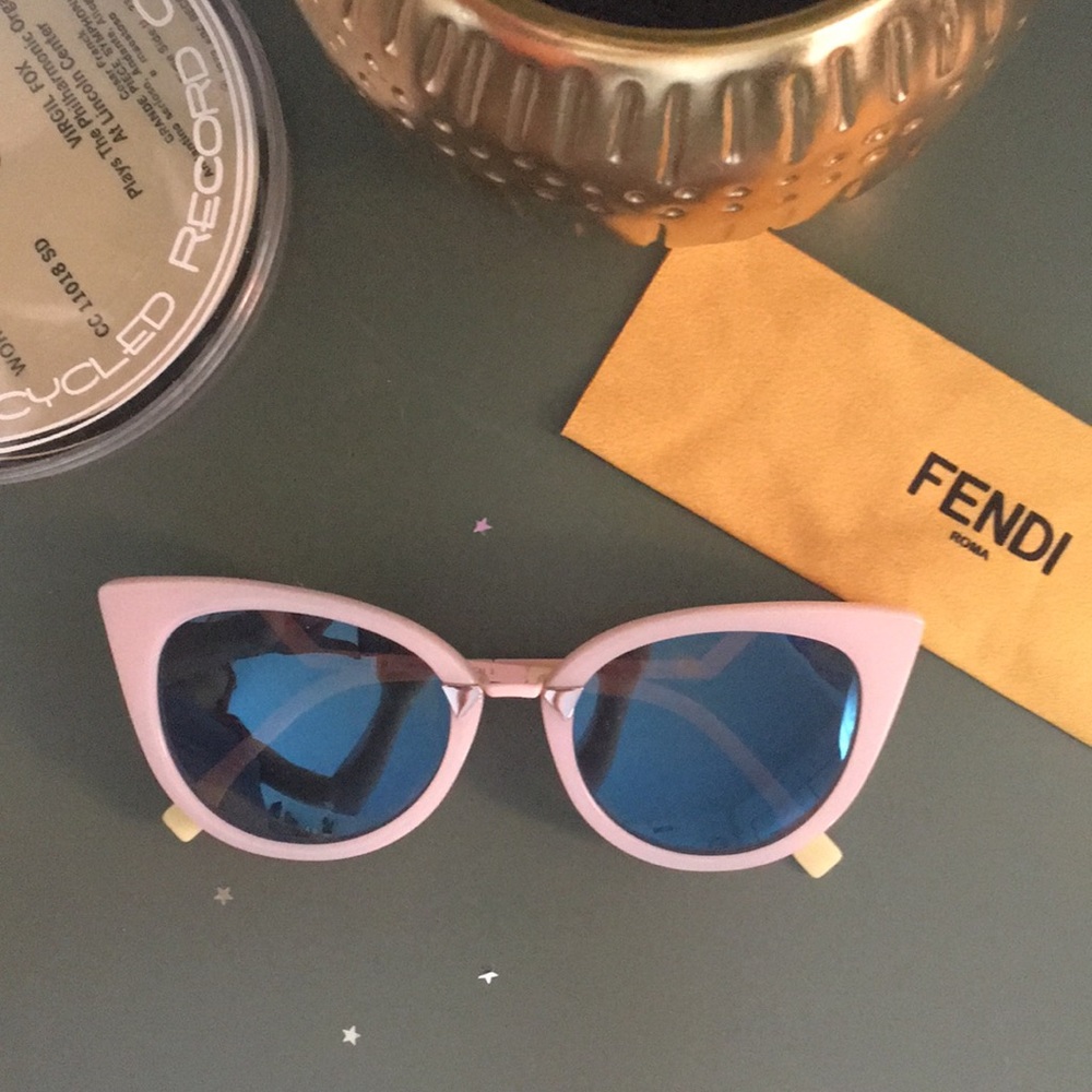Fendi Pink & Yellow Cat Eye Sunglasses